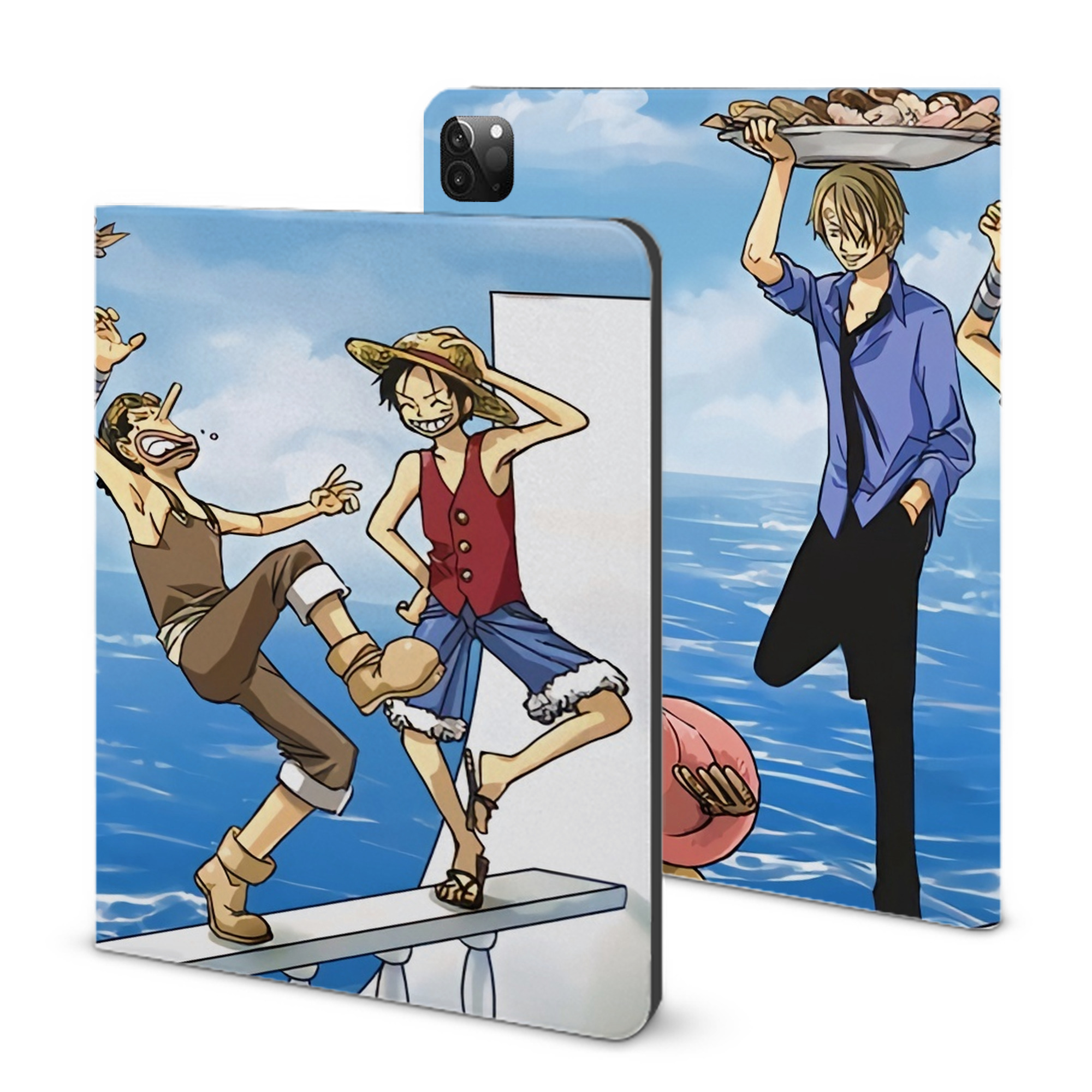 （画像用） ワンピース ONE PIECE IPadケース ペンホルダー付き ブックスタイルデザイン